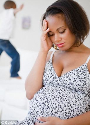 Stressed pregnant woman